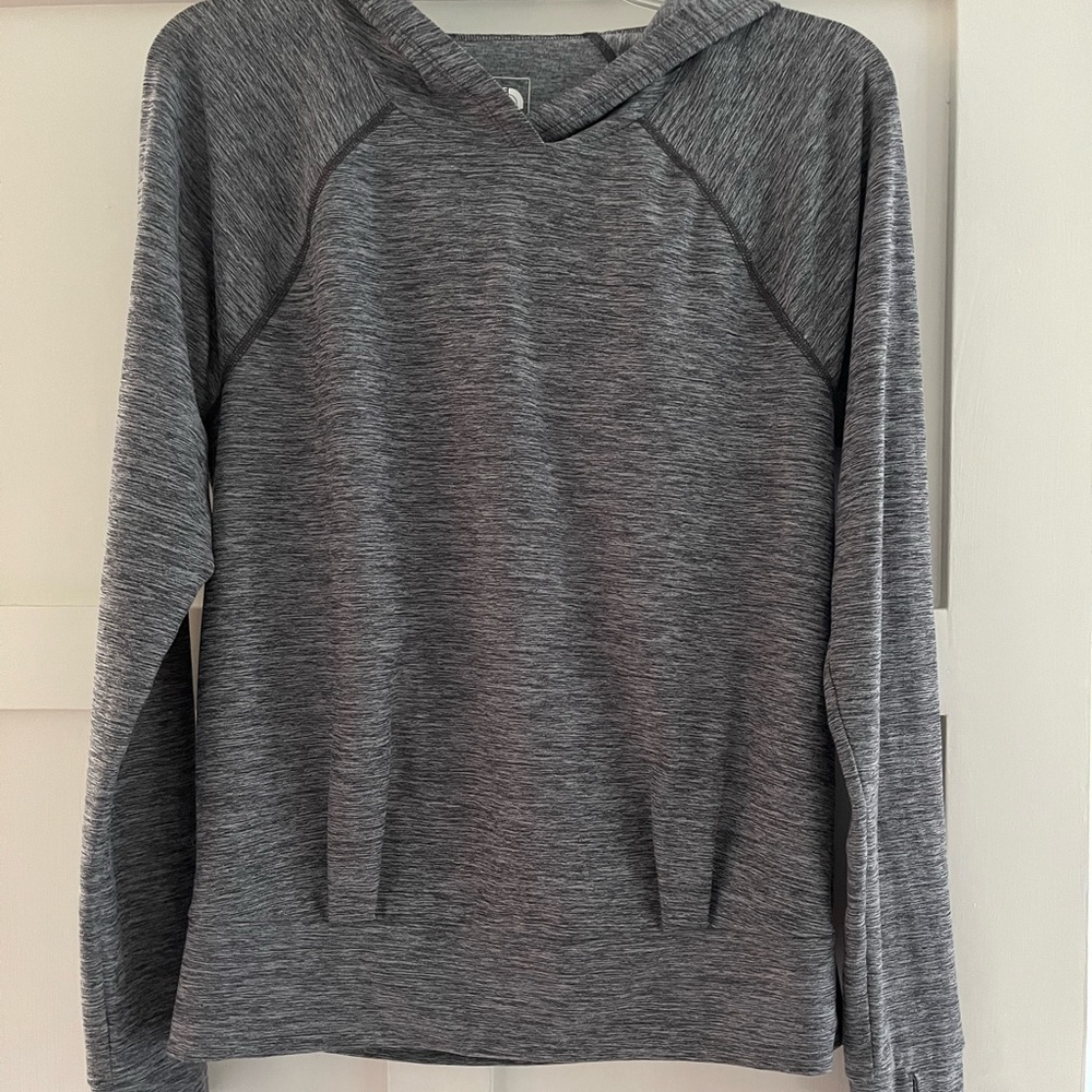 North face hooded running shirt Heathered gray S